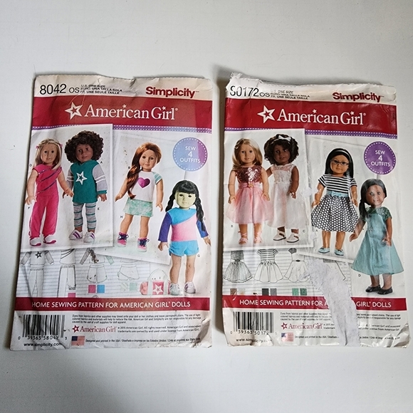 Simplicity American Girl 18" Doll Clothes Patterns 8042 S0172 Sewing - Picture 1 of 6